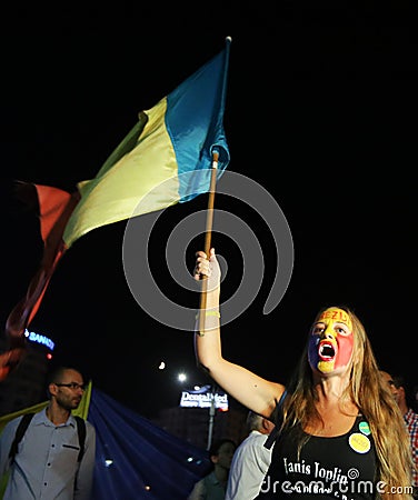 PROTEST IN BUCHAREST Editorial Stock Photo