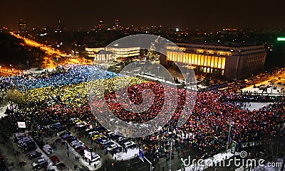 Protest in Bucharest, Romania Stock Photo
