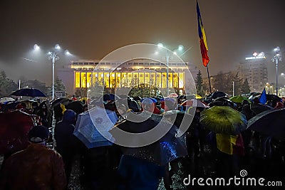 Protest in Bucharest, Romania Editorial Stock Photo