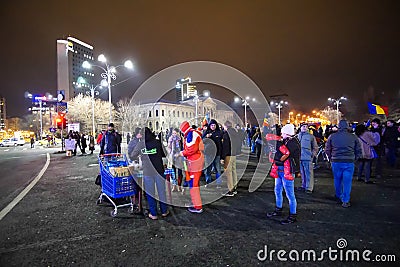 Protest in Bucharest, Romania Editorial Stock Photo