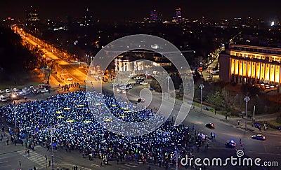 PROTEST IN BUCHAREST Editorial Stock Photo