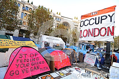 Protest camp Editorial Stock Photo