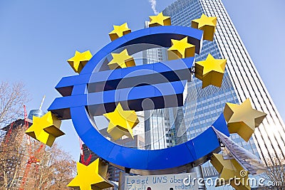 The protest camp of the Occupy Frankfurt movement at the Europe Editorial Stock Photo