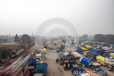 Farmers are protesting against new farm law passed by indian government Editorial Stock Photo