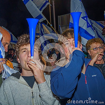 Protest demontration in Haifa Editorial Stock Photo