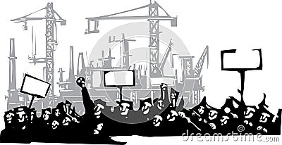 Protest Factory 2 Vector Illustration