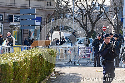 Protest front of Russian Consulate in solidarity with Ukrainians and against the Editorial Stock Photo