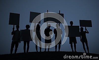 Protest Group Unity Crowd People Communication Concept Stock Photo