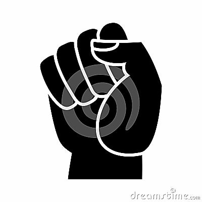 Protest illustration, black hand, protester fist isolated Vector Illustration