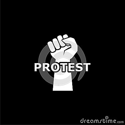 Protest logo, Power sign, Protest icon on dark background Vector Illustration