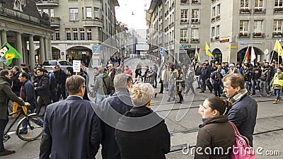 Protest march against Erdogan in Bern, Switzerland Editorial Stock Photo