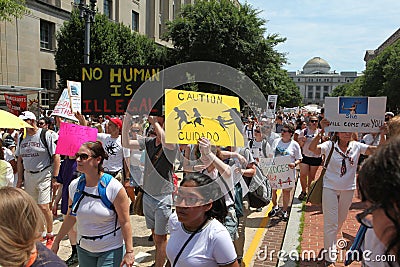 Protest March in DC Editorial Stock Photo