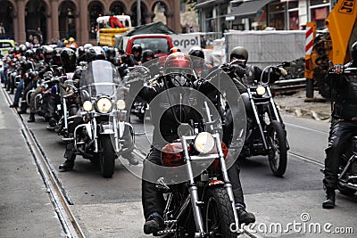 Protest of motorcycle clubs. Oslo. Editorial Stock Photo