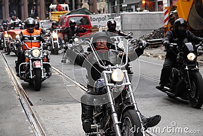 Protest of motorcycle clubs. Oslo. Editorial Stock Photo