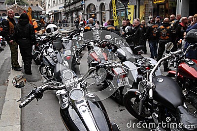 Protest of motorcycle clubs. Oslo. Editorial Stock Photo