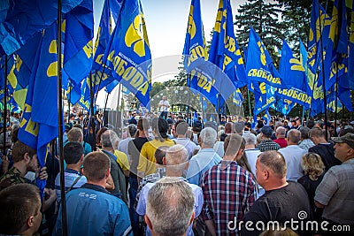 The protest outside the Ukrainian Parliament in Kiev 31.08.2015 Editorial Stock Photo