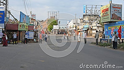 Protest rallies by several leftist organizations demanding that the government play a proper role in preventing the Coronavirus Editorial Stock Photo