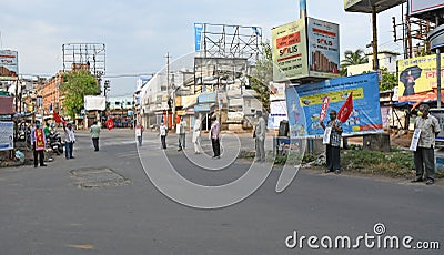 Protest rallies by several leftist organizations demanding that the government play a proper role in preventing the Coronavirus Editorial Stock Photo