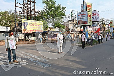 Protest rallies by several leftist organizations demanding that the government play a proper role in preventing the Coronavirus Editorial Stock Photo