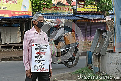 Protest rallies by several leftist organizations demanding that the government play a proper role in preventing the Coronavirus Editorial Stock Photo