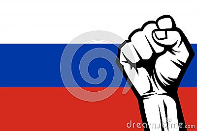 Protest in Russia. Rally in Russia. Russia flag concept protest banner Stock Photo