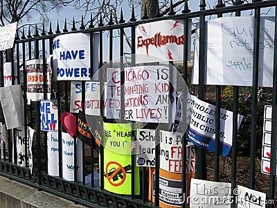 Protest Signs Against Gun Violence Editorial Stock Photo