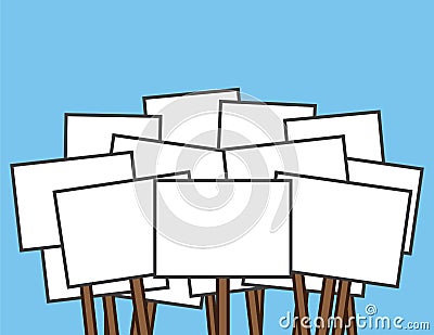 Protest Signs Blank Vector Illustration