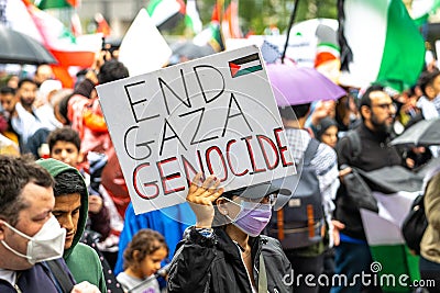 Washington, DC - 10-14-2023: Washington, DC - 10-14-2023: Protest Signs at Palestine Protest in Washington DC Editorial Stock Photo