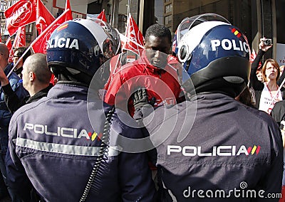 Protest in spain 019 Editorial Stock Photo