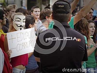 Protest in spain 023 Editorial Stock Photo