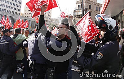 Protest in spain 011 Editorial Stock Photo