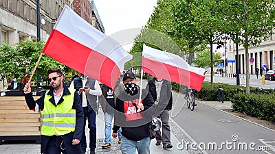 Protest Strajk Przedsiebiorcow /Entrepreneur Strike. People demonstrating against the government. Editorial Stock Photo