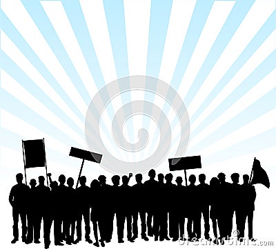 Protest on the streets Vector Illustration