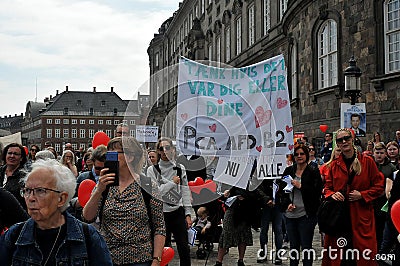 Protest to help danish psychological patients in Denamrk Editorial Stock Photo