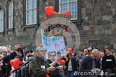 Protest to help danish psychological patients in Denamrk Editorial Stock Photo