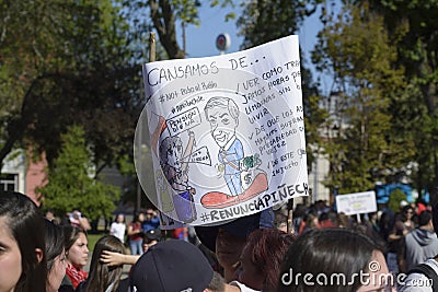 Protests in Chile, October 2019 Editorial Stock Photo