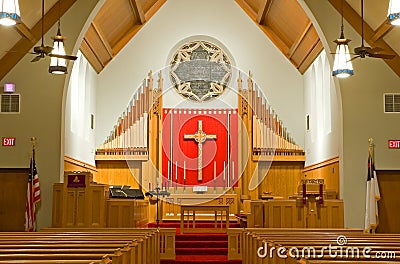 Protestant church chancel Stock Photo