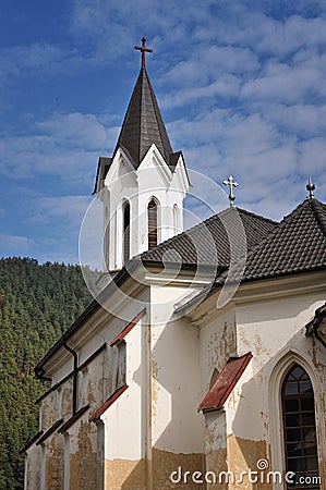 Protestant church in the Kralova Lehota Stock Photo