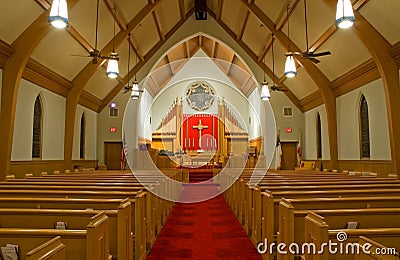 Protestant church sanctuary Stock Photo