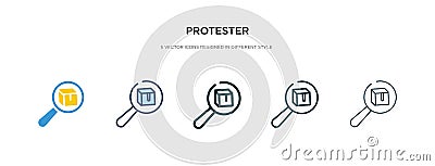 Protester icon in different style vector illustration. two colored and black protester vector icons designed in filled, outline, Vector Illustration