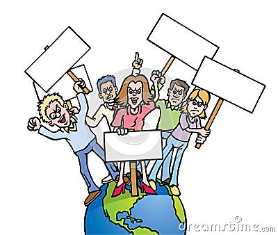 Protesters Vector Illustration