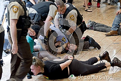 Protesters being arrested Editorial Stock Photo