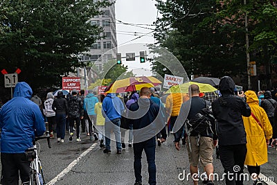 Protesters demanding safety after Eina Kwon and her unborn child were murdered Editorial Stock Photo