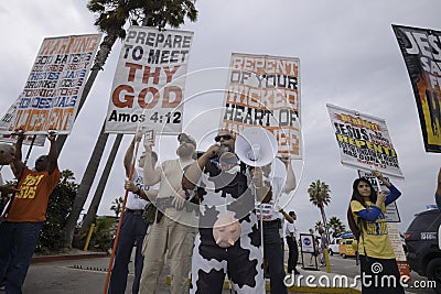 Protesters at the Festival of the Chariots. Editorial Stock Photo