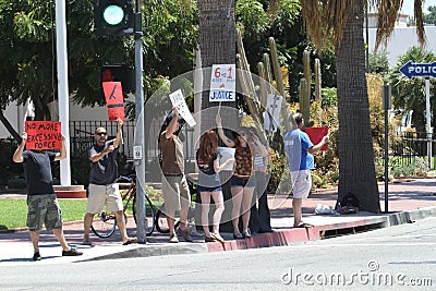 Protesters in Fullerton California July 18 Editorial Stock Photo