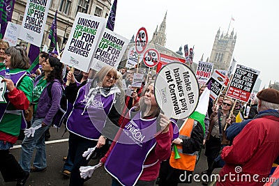 Protesters at the Houses of Parliament Editorial Stock Photo