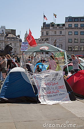 Protesters in London Editorial Stock Photo