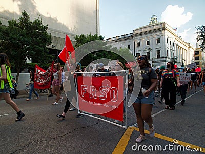 Protesters march following the overturning of Roe v Wade in New Orleans, United States Editorial Stock Photo