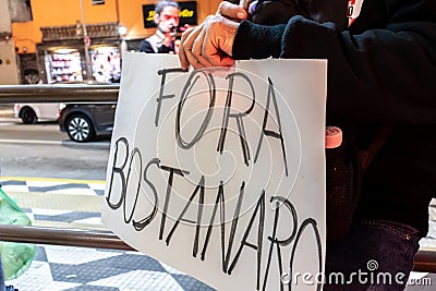 Protesters returned to the streets in Paulista Avenue against President Jair Bolsonaro Editorial Stock Photo