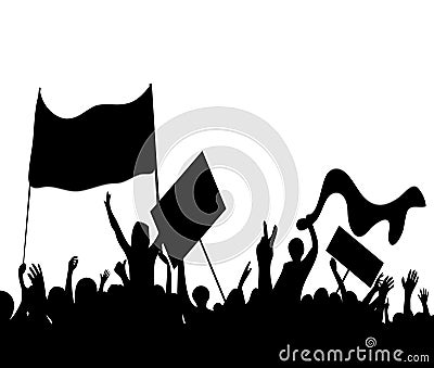 Protesters riots workers on strike Vector Illustration